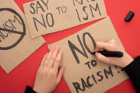 No to racism sign