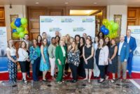 The staff of the Greater Rochester Chamber of Commerce celebrating the christening of their new office space earlier this summer at Clinton Square. (Photo provided by Greater Rochester Chamber of Commerce)