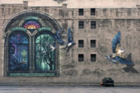 The mural on the Times Square Building for Willow Domestic Violence Center. (Photo provided by Truth Collective)
