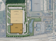 McAlpin Industries is seeking final approval for a new manufacturing warehouse on Publishers Parkway. (Site plan from documents filed with the town of Webster)