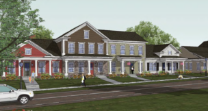 The Perinton Planning Board is scheduled to discuss a proposed townhome and apartment development just off Route 96 on Thornell Road. (Rendering from documents submitted to Perinton Planning Board)