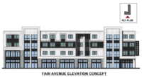 A conceptual plan for an apartment proposal for Fair Avenue in Henrietta. (Rendering from documents submitted to the town of Henrietta)