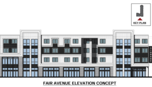 A conceptual plan for an apartment proposal for Fair Avenue in Henrietta. (Rendering from documents submitted to the town of Henrietta)