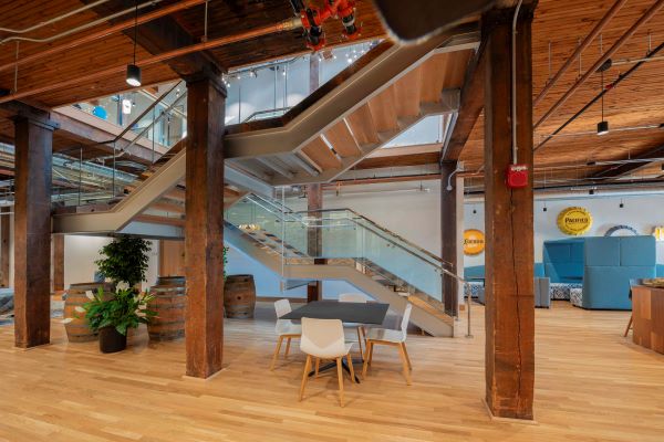 In restoring the Aqueduct Building campus, architects preserved the character of the buildings by ensuring the original timber, steel and brick were not hidden but celebrated. (Photo provided by Preservation League)