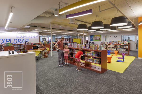 The Children's area at the Lincoln library branch after being renovated. (Photo provided by Edge Architecture)