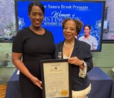 State Sen. Samra Brouk (D-Rochester) named Aqua Porter a Woman of Distinction. Porter is executive director of the Rochester Monroe Anti-Poverty Initiative. (Photo provided by the office of Sen. Samra Brouk)
