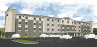 WoodSpring Suites Henrietta rendering provided by Indus.