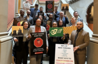 Community advocates, credit union leaders and state lawmakers gathered in Albany to call for passage of the STOP Act, legislation that would regulate payday loan apps and earned wage access companies. (Photo provided by New Economy Project)