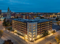 Local and state officials celebrated the christening of Alta Vista, a new residential community in downtown Rochester featuring 76 affordable and supportive residential units. (Photo provided by the office of Gov. Kathy Hochul)