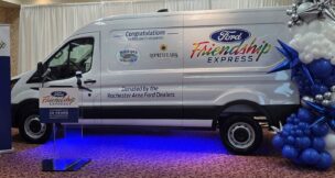 Rochester Area Ford Dealers presented new Transit vans to Bridges For Brain Injury and Homesteads for Hope, Inc. earlier this year. (Photo provided by Rochester Area Ford Dealers)