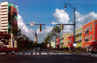 A rendering of a renovated Los Flamboyanes apartment community in Rochester. (Rendering from documents provided to Rochester City Council in 2025)