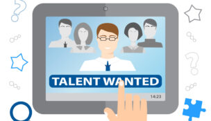 Searching talented employees. Searching professional employees. Choosing the perfect candidate for the job. Flat design. Vector illustration by Depositphotos.