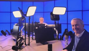 Mark Cuddy sits down with News 8 anchor Adam Chodak in January for a half-hour interview about The Classics Company. (Photo submitted by The Classics Company)