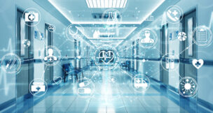 Hallway of medical facility by Depositphotos