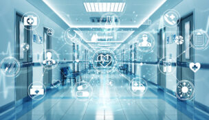 Hallway of medical facility by Depositphotos