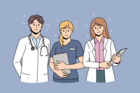 Illustration of medical professionals by Depositphotos
