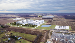 Stream Data Centers has proposed a three-building, 2.2 million-square-foot data center on some 90 acres in Genesee County. (Rendering provided by Stream)