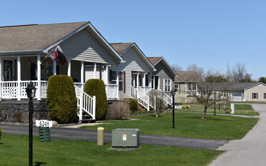 Manufactured homes make up the neighborhood at Canalside Estates in Palmyra. (Photo provided by Cook Properties)